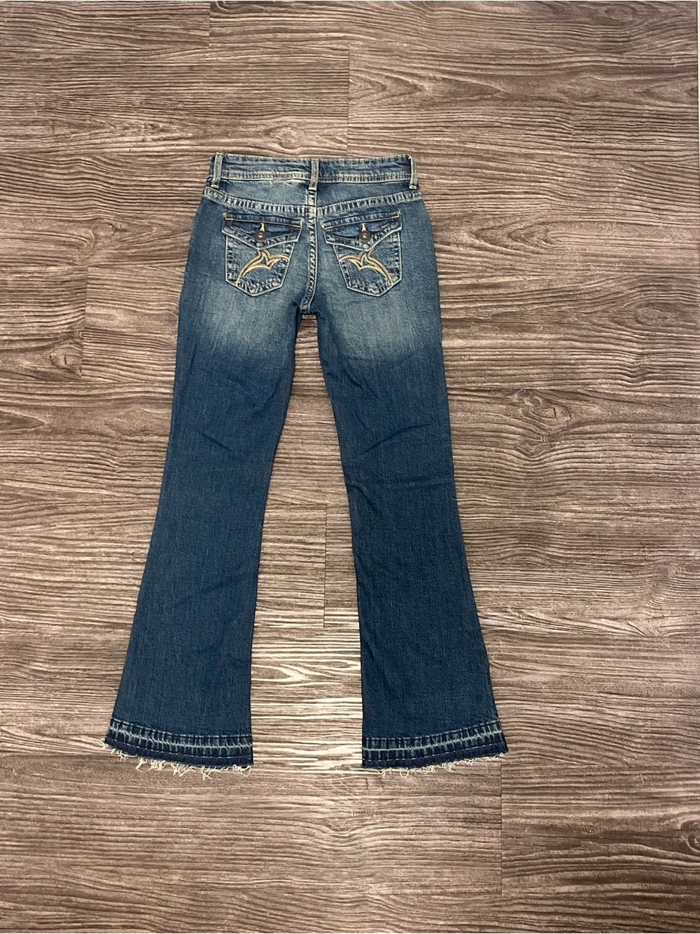 H&M NWT Low Rise Flare Jeans Girls 10-12 Y2K Blue - Picture 2 of 4